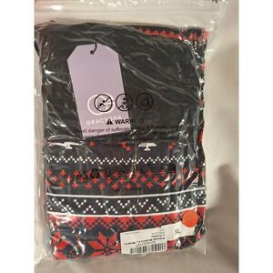 Gracyoga Womens Fair Isle Christmas Pajama Pants Reindeer Navy Red XL 9001-63-XL